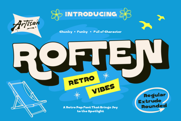 Roften: A Groovy Retro Typeface for Playful Designs