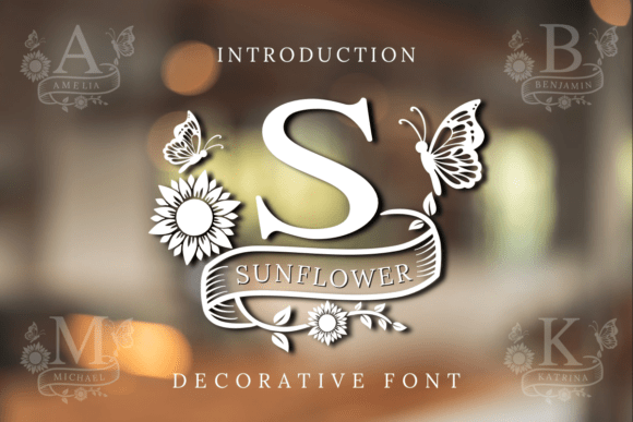 Sunflower Monogram: Where Typography Blossoms into Art